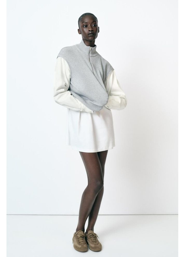 Сірий демісезонний комбінований светр 1131/314/803 Zara