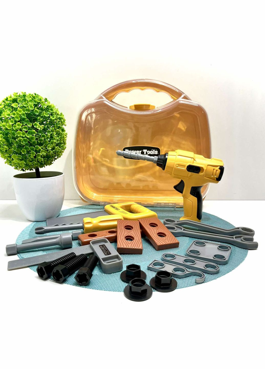 Набір інструментів шуруповерт дриль механічний Жовтий (T027) Bambi (340466563)