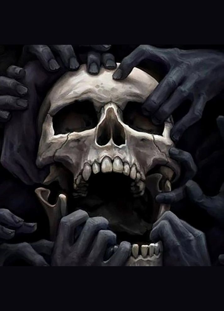 Черная футболка с черепом No Brand