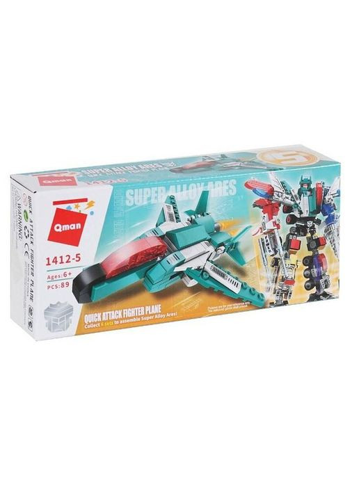 Детский Конструктор Qman 1412-1-6 транспорт, 79 дет (Fighter Plane) No Brand (330606466)