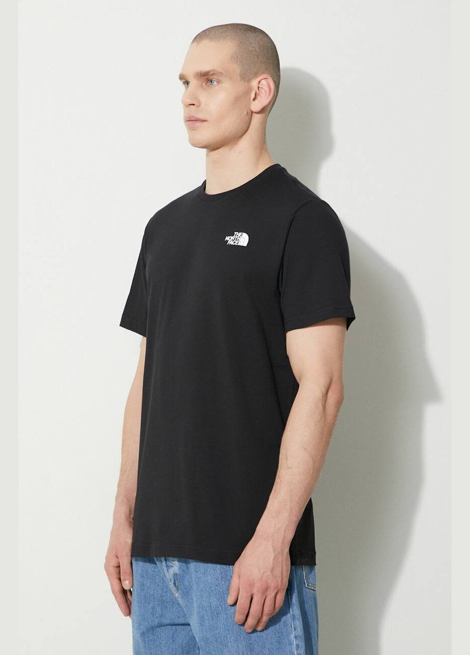 Чорна чоловіча легка футболка чорна з заднім червоним принтом No Brand