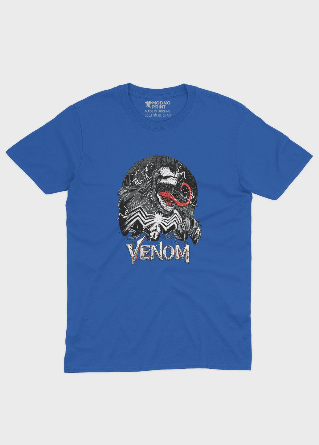 Синяя демисезонная футболка для мальчика с принтом супервора - веном (ts001-1-brr-006-013-028-b) Modno
