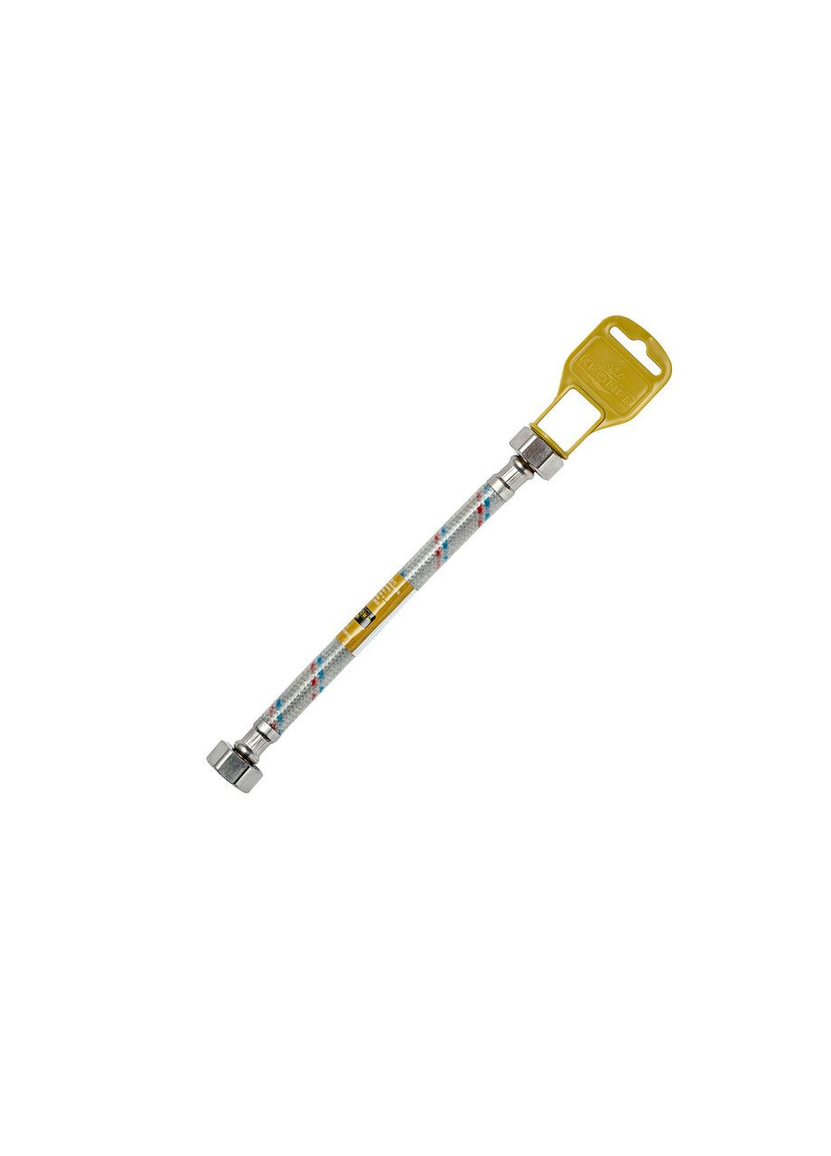 Гнучка підводка для підключення води KRM 1/2" ВВ 50 см в нейлоновому обплетенні покритому ПВХ Kroner (308753024)