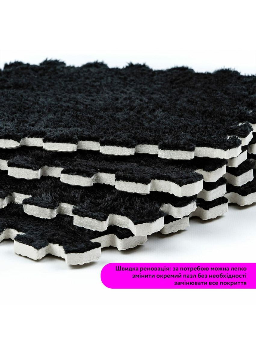 Підлога-пазл плюшевий 30х30х1см Чорний love-shopping Sticker Wall (354658465)