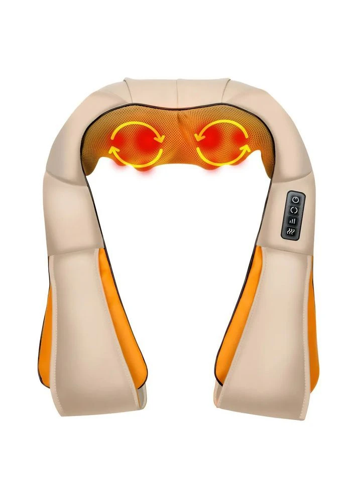 Масажер для шиї з підігрівом Massager of Neck Kneading масажер для тіла бежевий No Brand (365965631)