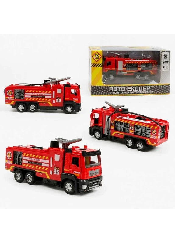 Спецтехніка LS-4890-06 (60/2) “ ”, “Пожежна машина”, металопластик, масштаб: 1:32, інерція, підсвічування, звук, помпова подача Авто Експерт (399944323)