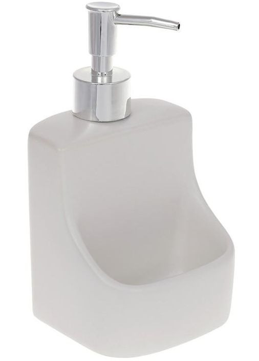 Дозатор для миючого засобу "White" 400мл, 9.8х9.5х18см з підставкою для губки, білий Bona (372175853)