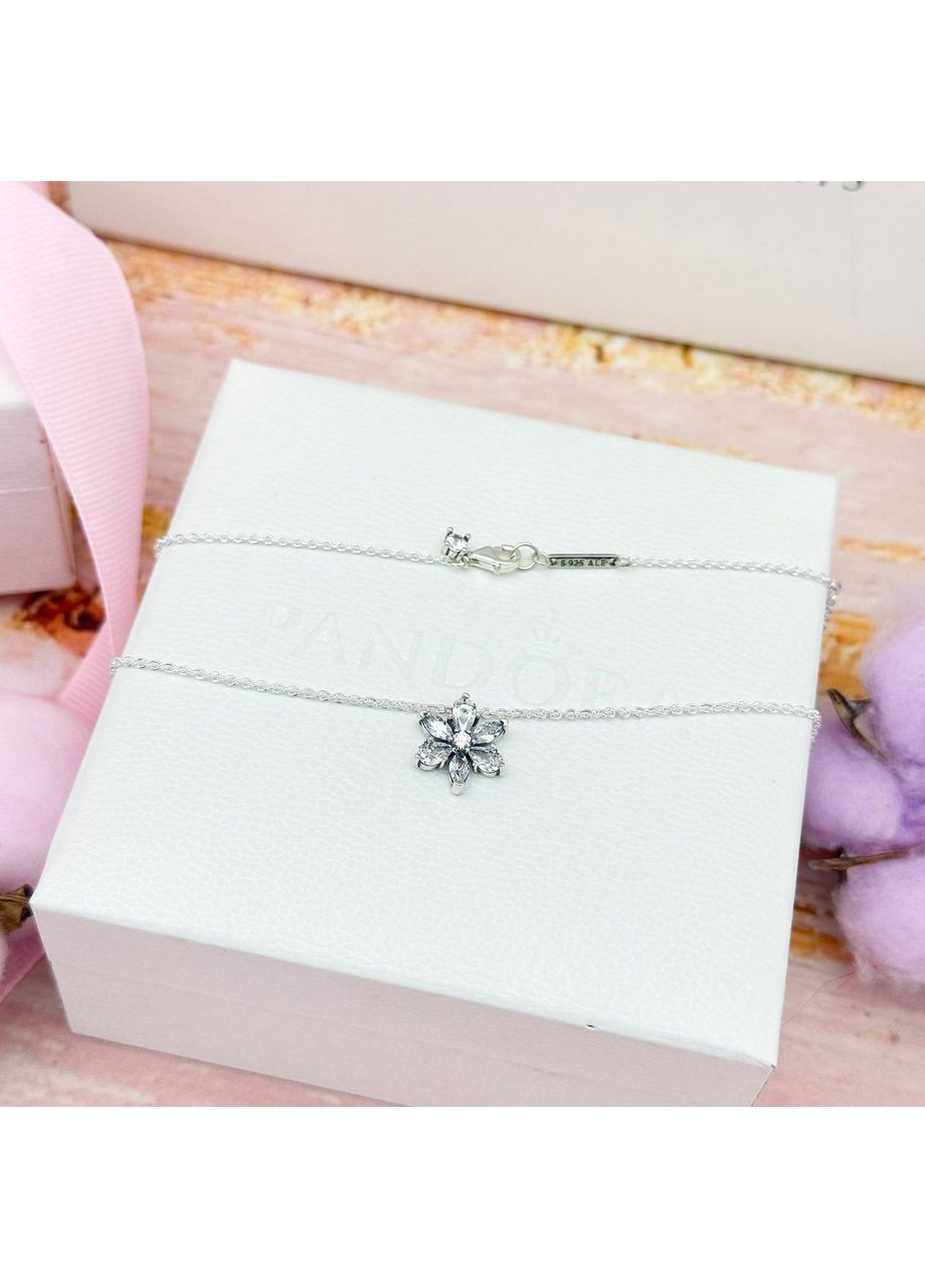 Серебряное ожерелье Пандора "Блестящий гербарий" 392387C01 Kabluchka (355462750)