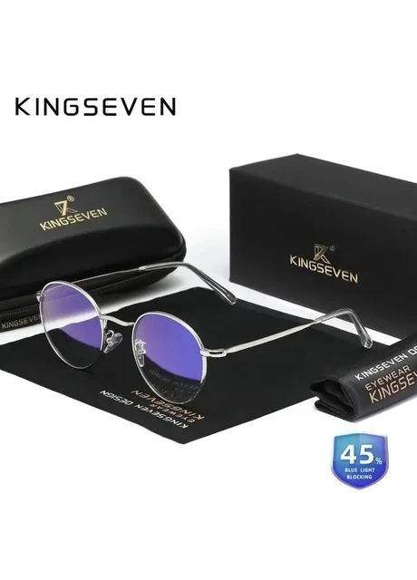 Окуляри комп'ютерні Blue Blocker 4526 Silver KINGSEVEN (338378877)