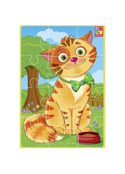 Мягкие пазлы А5 "Рыжий котик" (12 элем) Vladi toys (376349090)