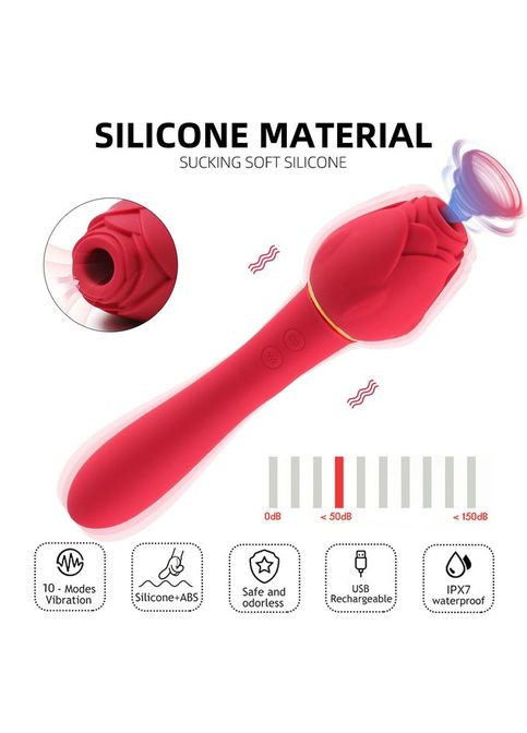 Жіночий Вакуумний вібратор-стимулятор для стимуляції клітора та вагіни для точки G Unbranded (301219111)