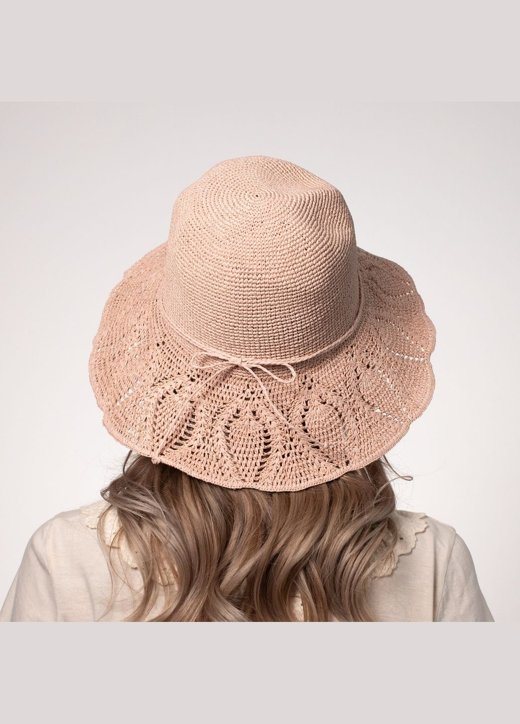 Шляпа со средними полями женская бумага розовая ИЛАНА LuckyLOOK 444-386 (322789465)