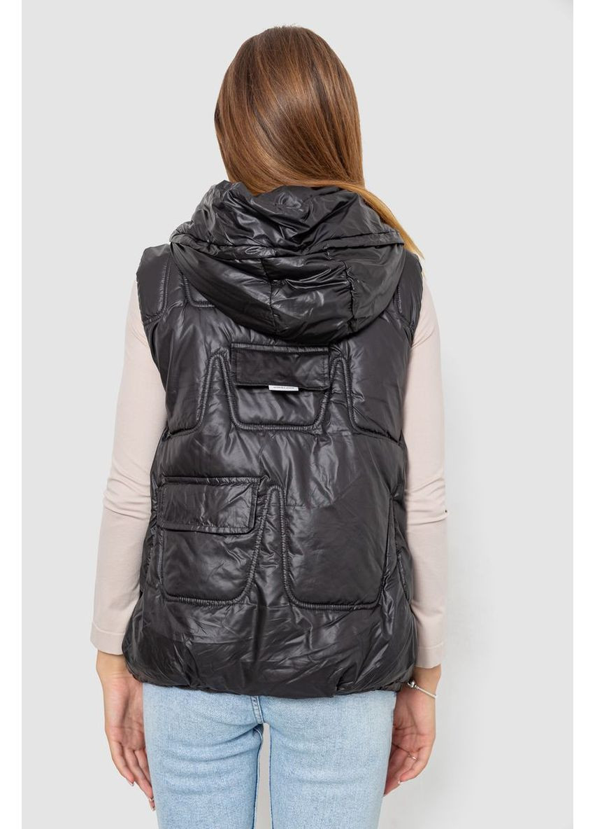 Жилет женский однотонный с капюшоном,, 244R810 Ager (323482900)