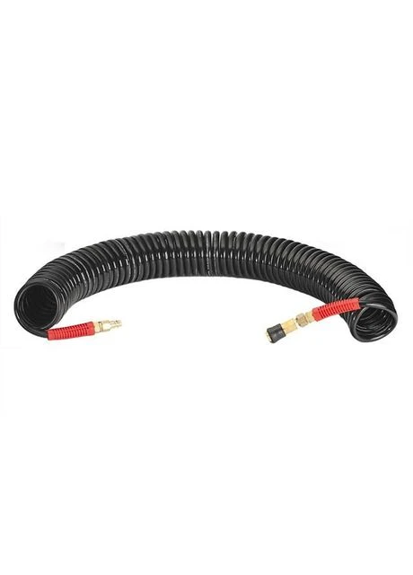 Шланг BLACK M-Flex 8х12мм, 15м спіральний поліуретановий з поворотним шарніром STORM PT-1797 Intertool (379045658)
