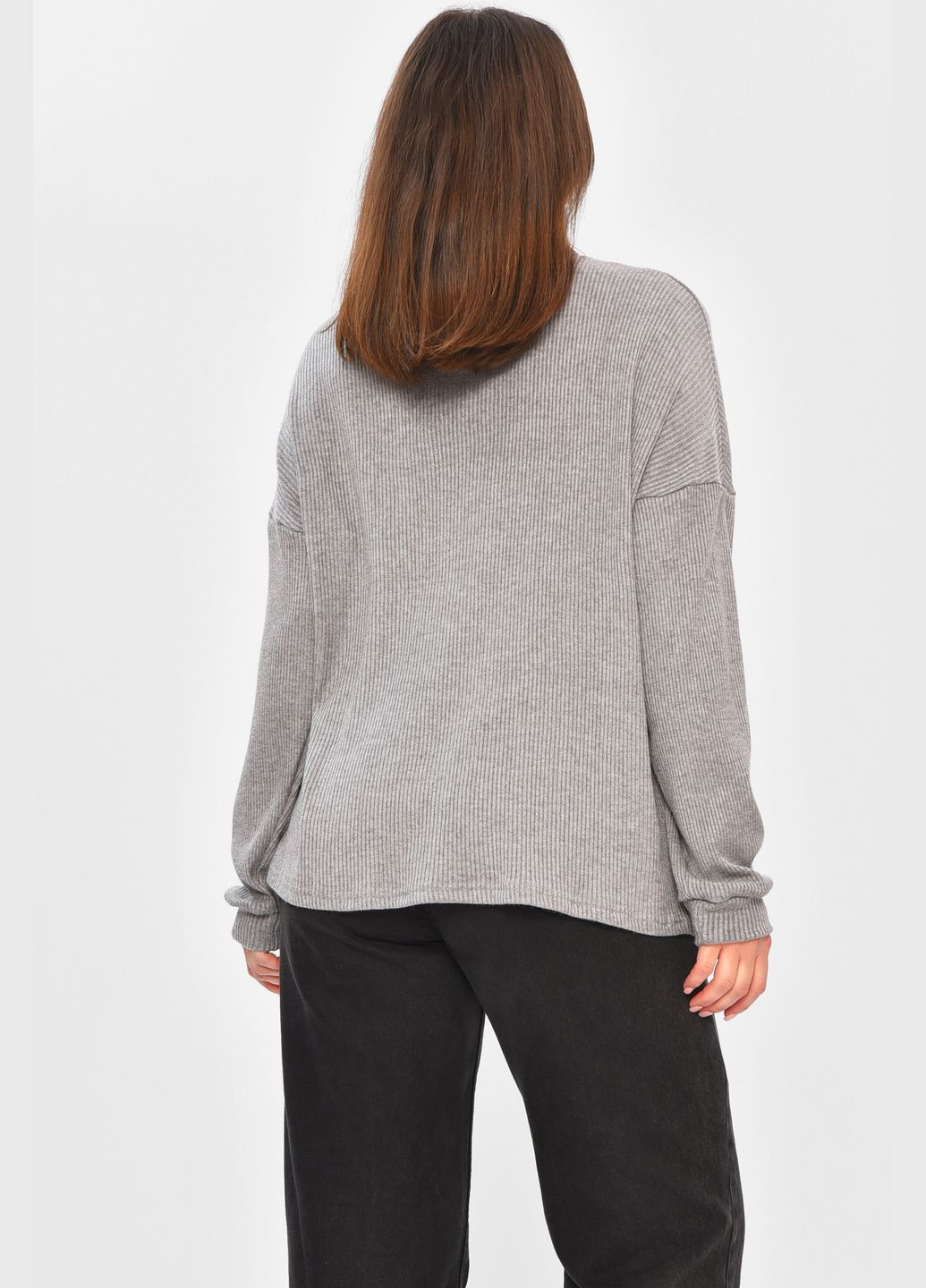 Кофта жіноча однотонна сірого кольору Let's Shop (335007424)