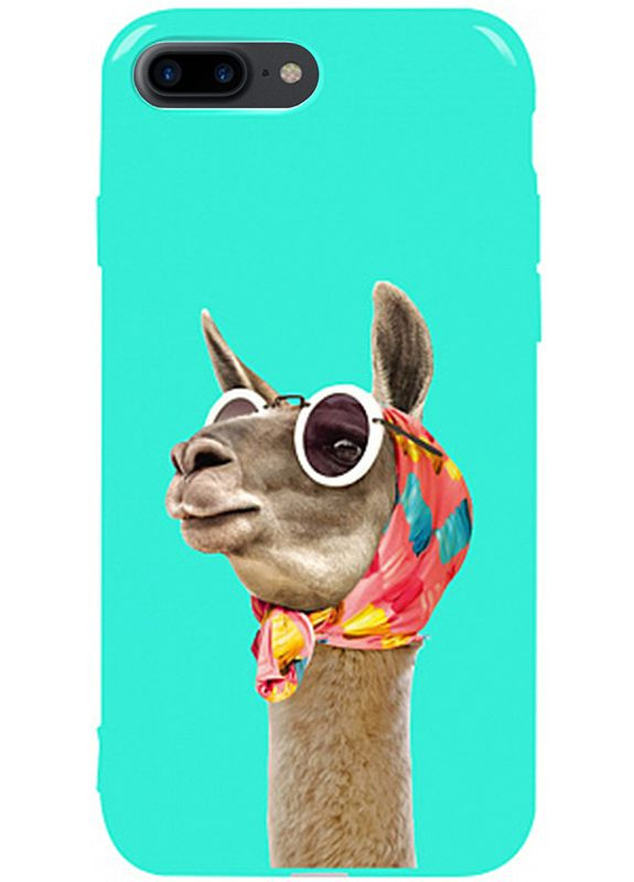 Чехол-накладка Pure TPU 2mm Print Case Apple iPhone 7 Plus/8 Plus #8 Lama Glasses Mint Toto (301781567)