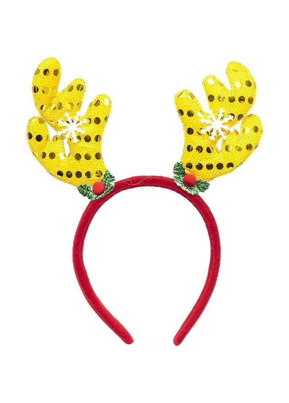 Ободок новогодний "Оленьи рога" 2502(Yellow) желтый Bambi (372467245)