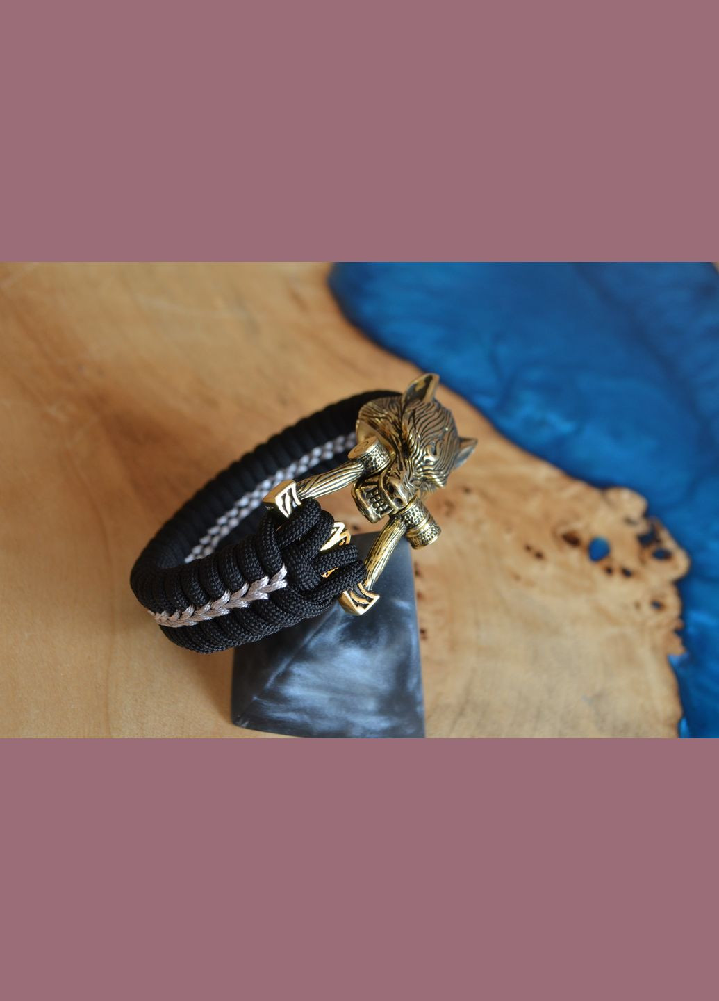 Браслет із паракорду з Вовком Вовк під замовлення + брелок в подарунок No Brand (341738897)