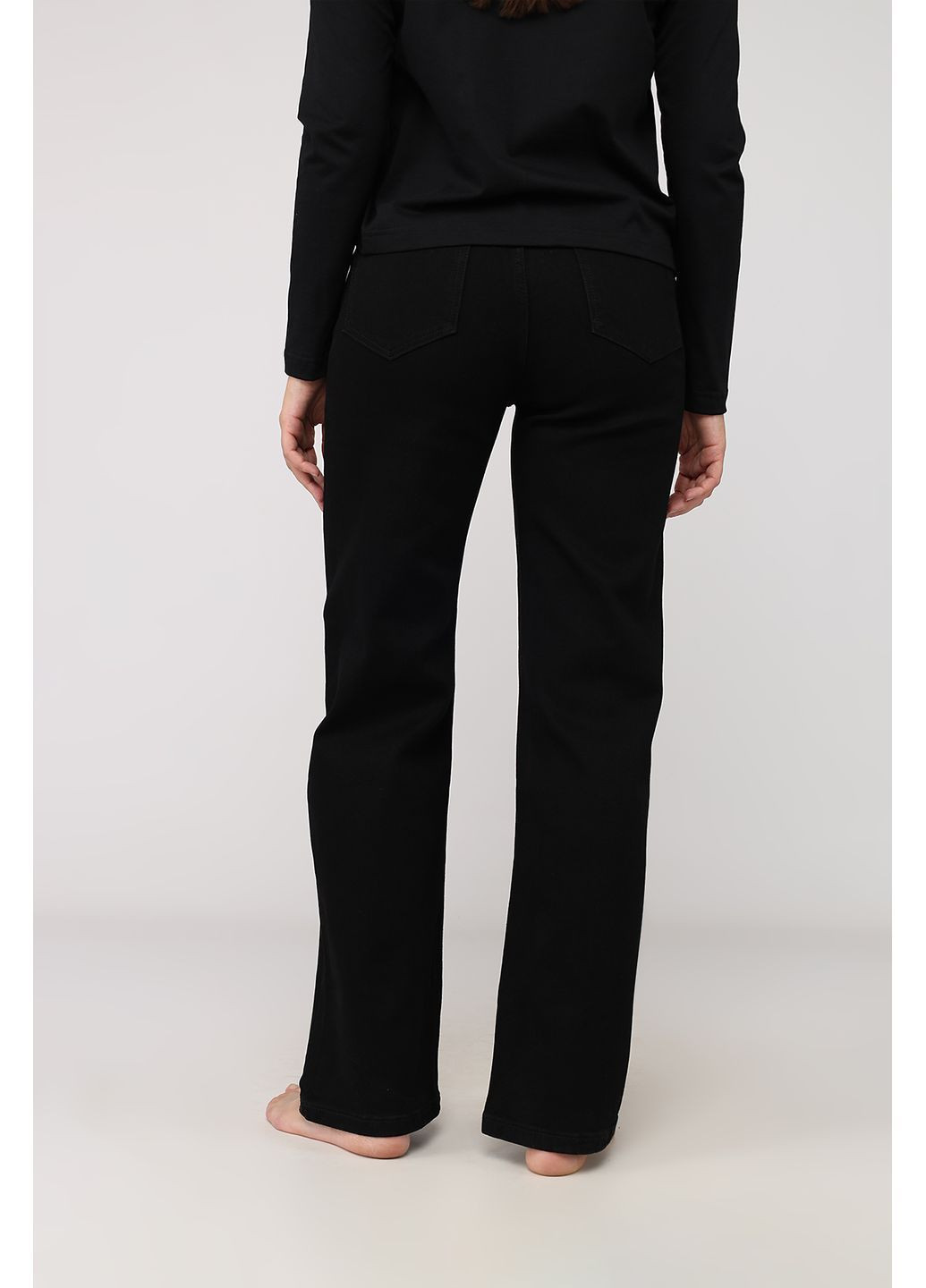 Джинси straight жіночі колір чорний CB-00279679 Yuki - (366421862)