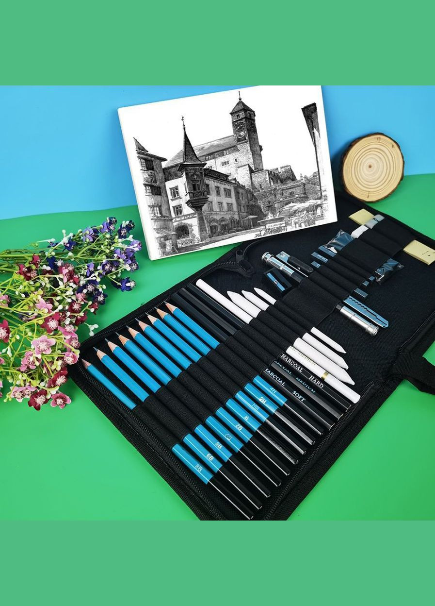 Професійний набір для скетчингу, графіки та малювання ескізів (28 предметів) KALOUR (322635171)