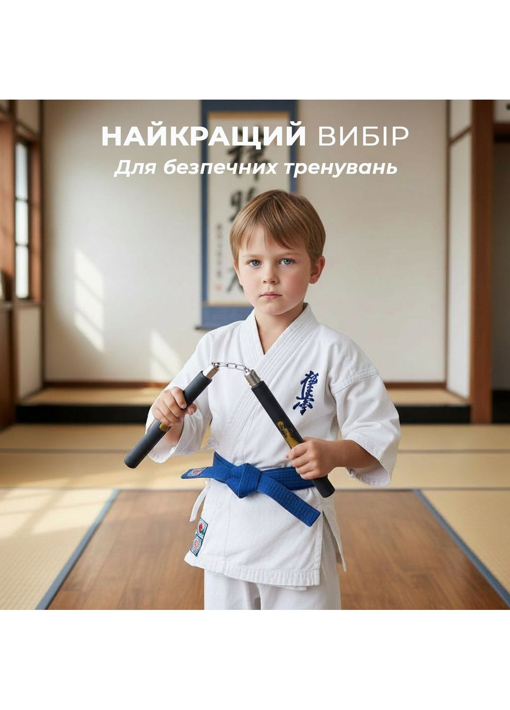 Нунчаки тренировочные нунчаку с цепью неопреновым покрытием для начинающих с принтом Брюс Ли Черные 3_1_0_5C No Brand (369924274)