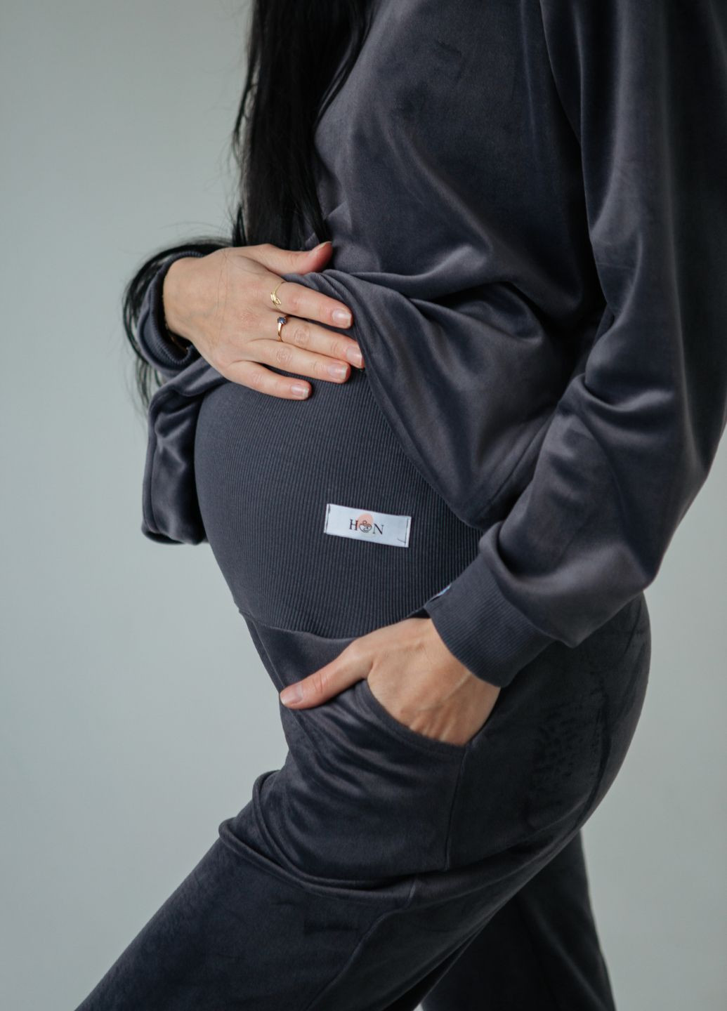 Велюровий спортивний костюм для вагітних і годуючих мам з секретом для годування HN (282597757)