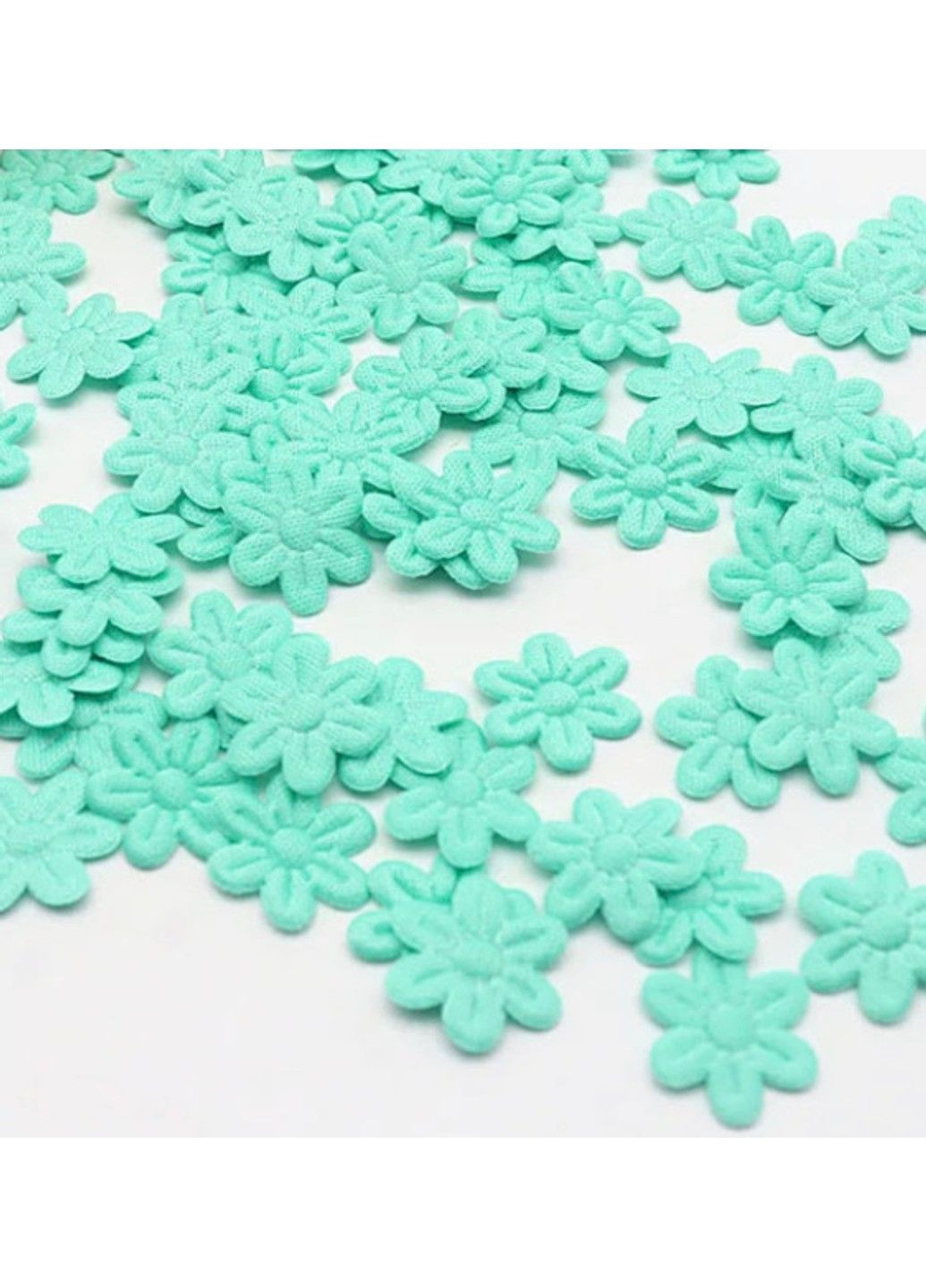 Набор маленьких Цветов (мини) 2 см, ткань, цвет бирюзовый, арт 014660, упаковка 20 шт. No Brand (317570351)