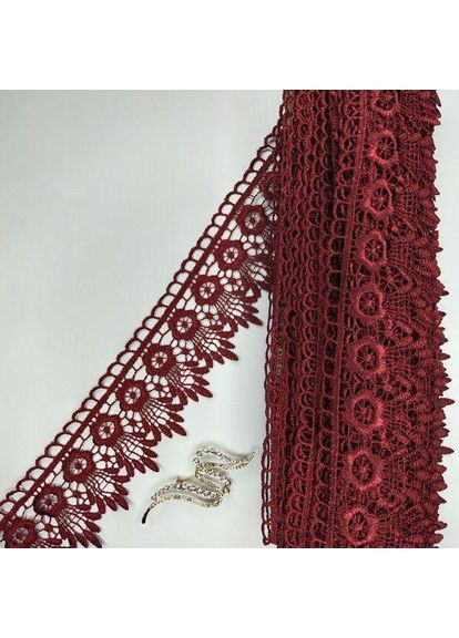 (1 метр) Кружево макраме 6,5 см цвет - бордовый (05М-XR13023-2) Plus-plus (352747200)