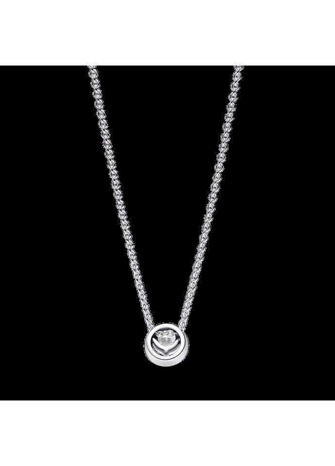 Серебряное ожерелье Пандора "Блестящий круг из паве" 391174C01 Kabluchka (355462778)