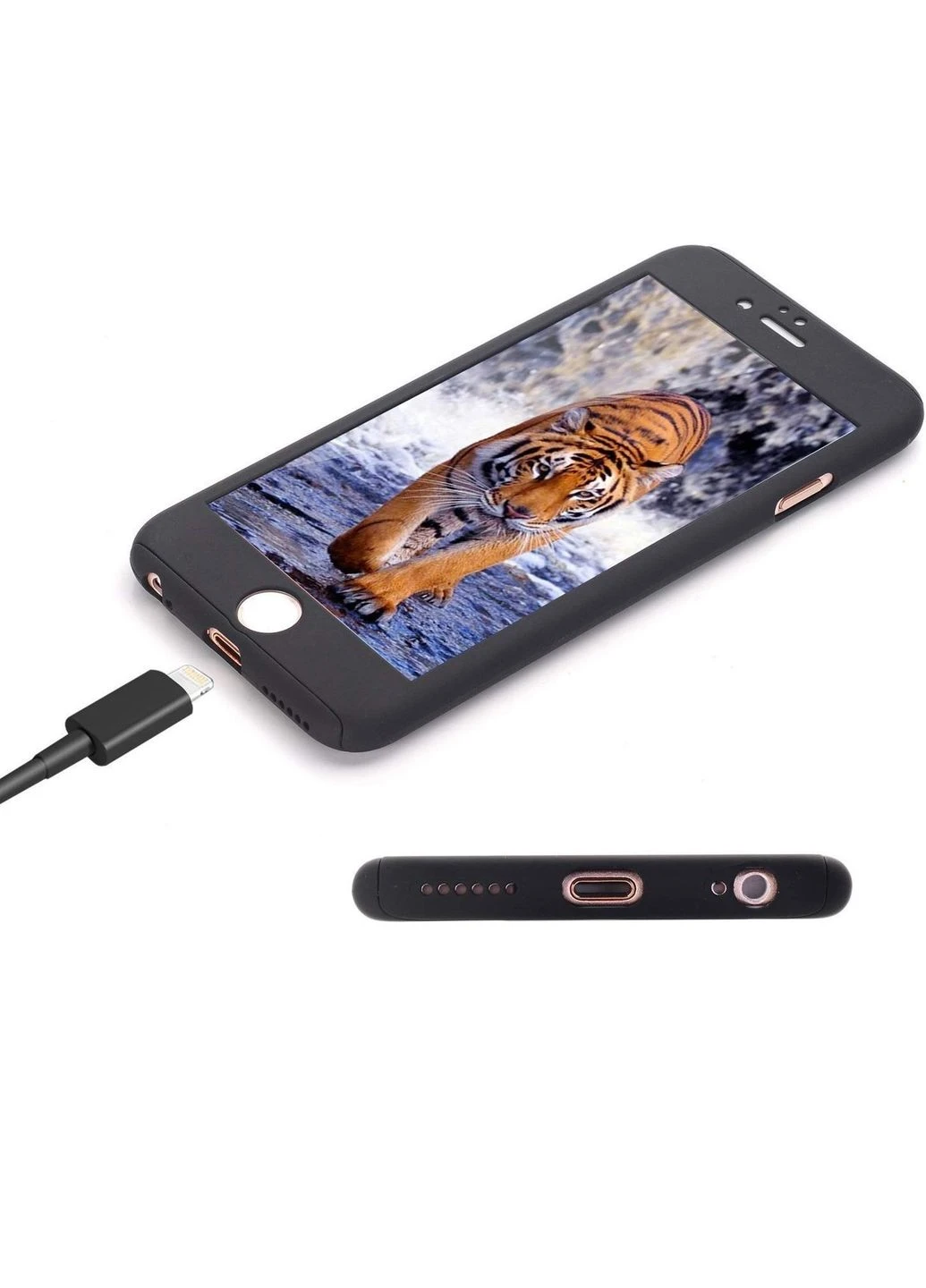 Чехол Противоударный 360° + стекло 9Н на Apple Iphone SE 2020 Black (37266253) No Brand (317188959)