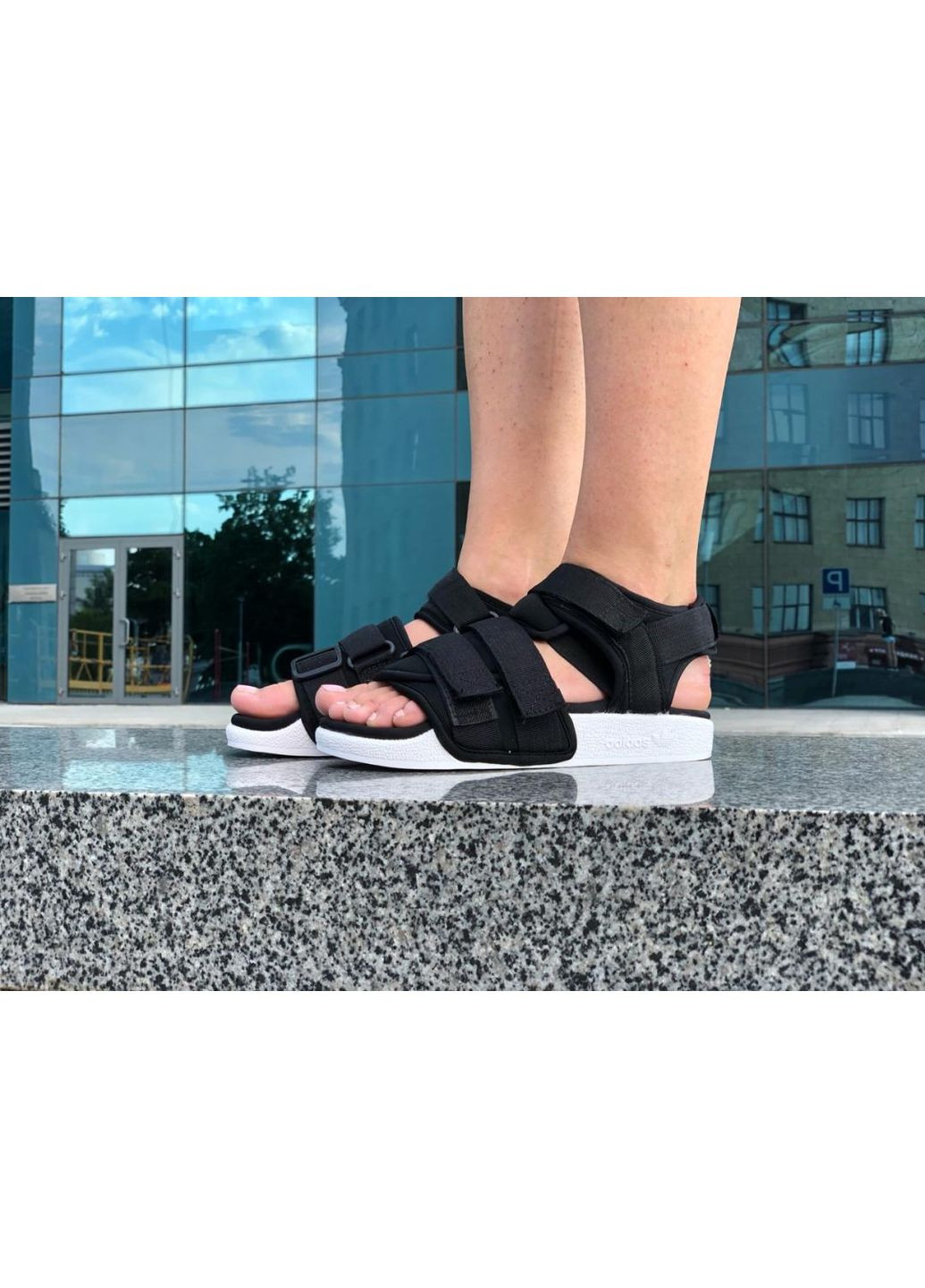 КРОСІВКИ ЖІНОЧІ ADIDAS BLACK WHITE 2 АДІДАС No Brand чорні демісезони (368885744)