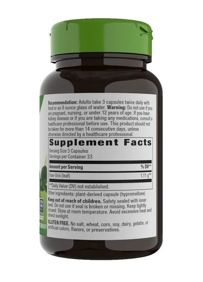 Толокнянка Uva Ursi листья 100 вегетарианских капсул Nature's Way (361117252)