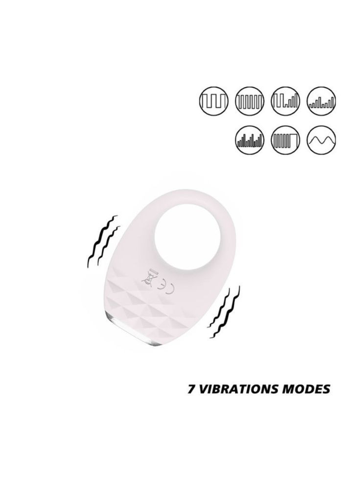 Вібраційне ерекційне кільце з підсвічуванням, біле Every Night Toys (333986580)