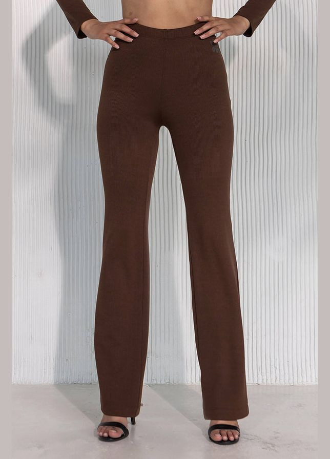 Прямые брюки в рубчик TOTALFIT E5-TR57 chocolate (298304832)