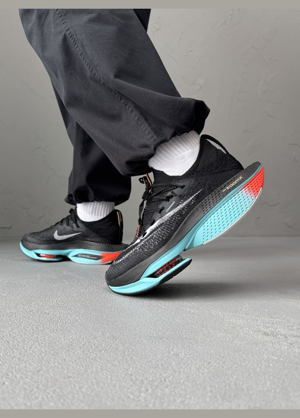 Чорні Осінні кросівки чоловічі nike air zoom alphafly 2 black blue | найк еір зум альфафлай 2 чорні No Brand