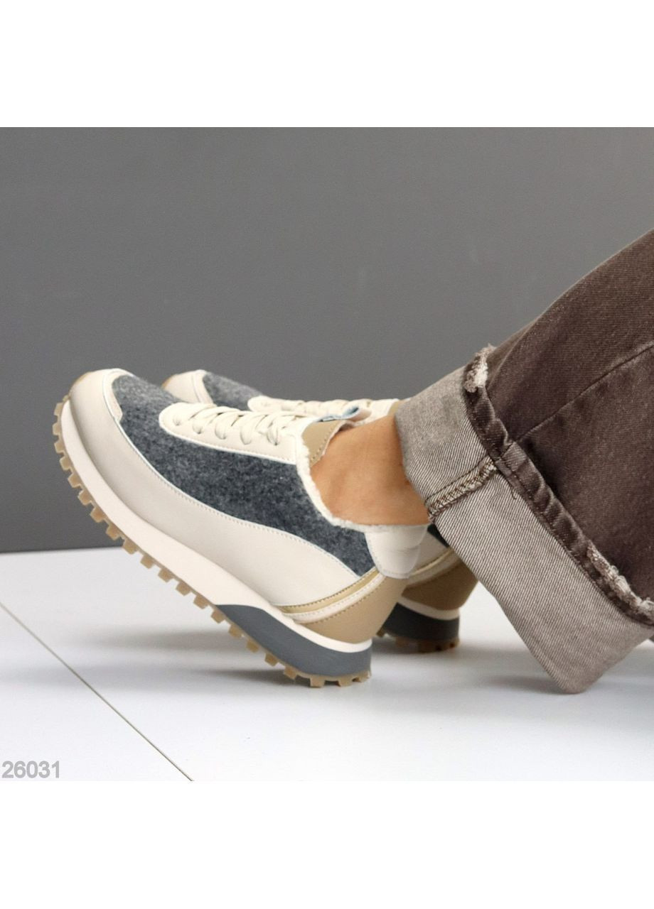 Зимние кроссовки Helen бежевые зима (370813403)