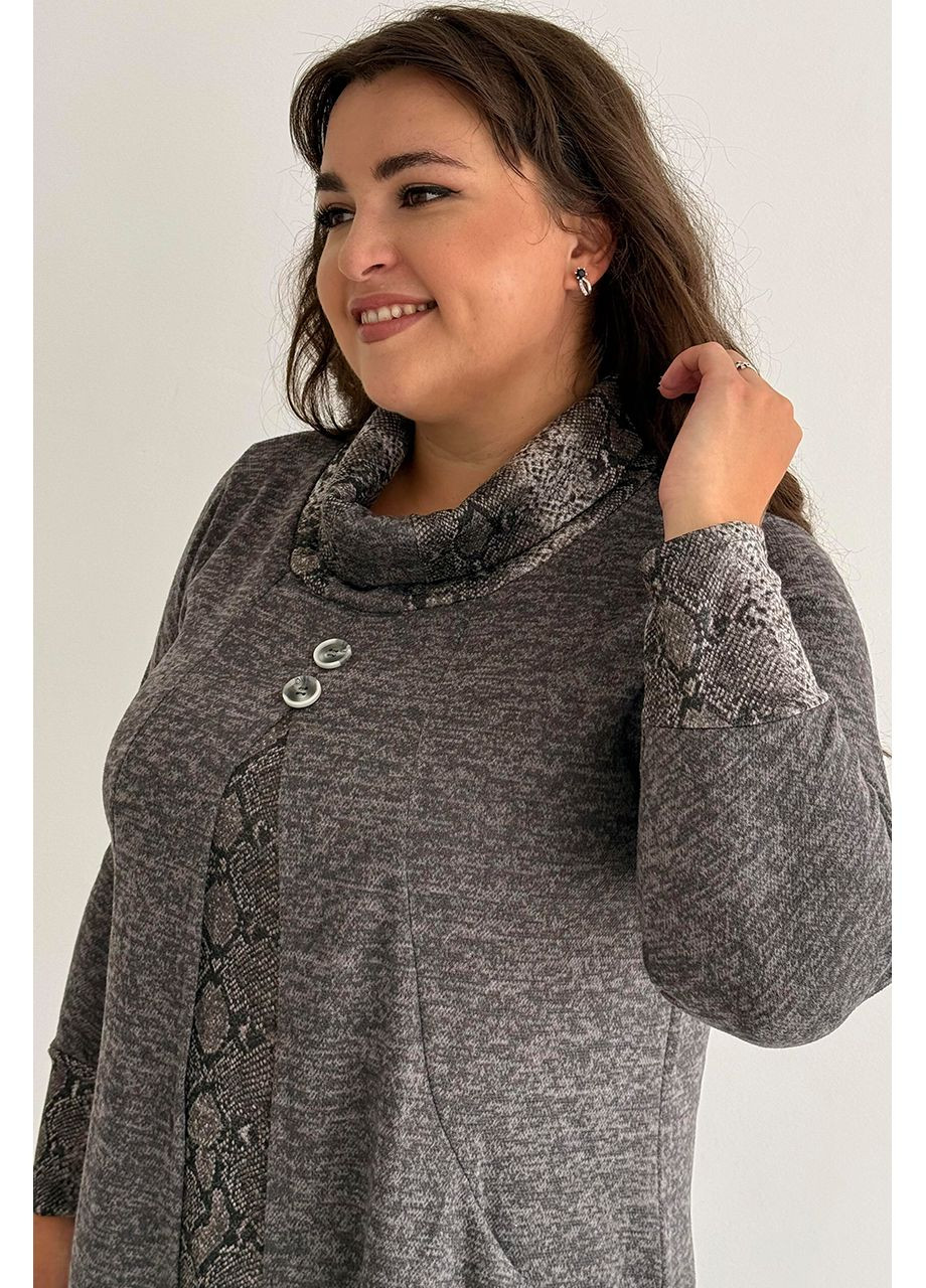 Туника батал с карманами имитация обманки стильно под брюки No Brand 1275-2 (356885912)