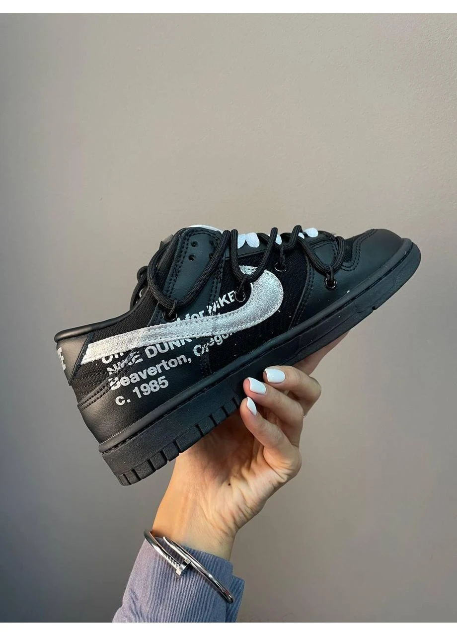 КРОСІВКИ ЖІНОЧІ NIKE SB DUNK X OFF WHITE BLACK SILVER НАЙК СБ ДАНК БІЛІ No Brand білі демісезони (391943056)