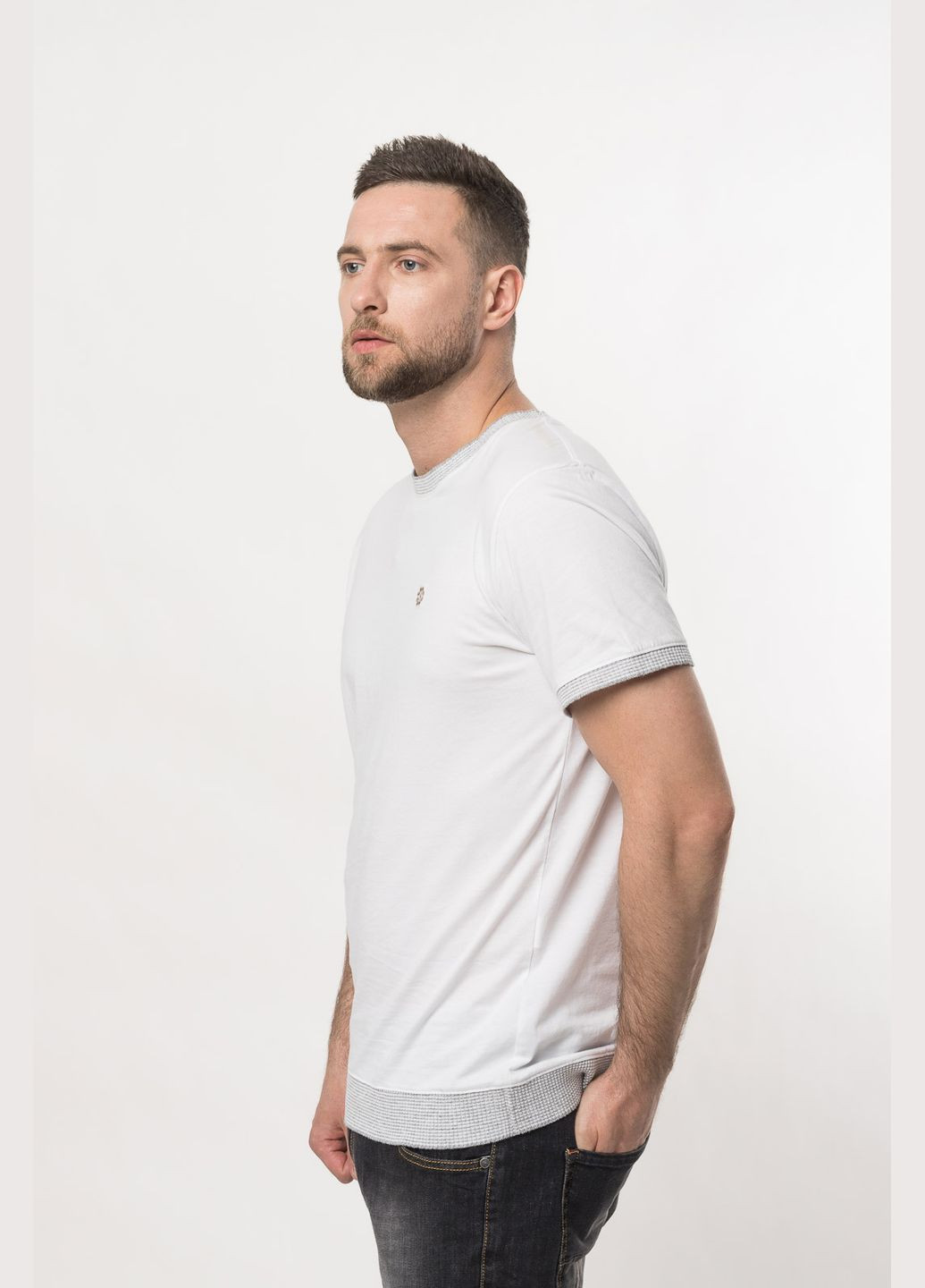 Біла футболка чоловіча 2608т Luca Bertelli