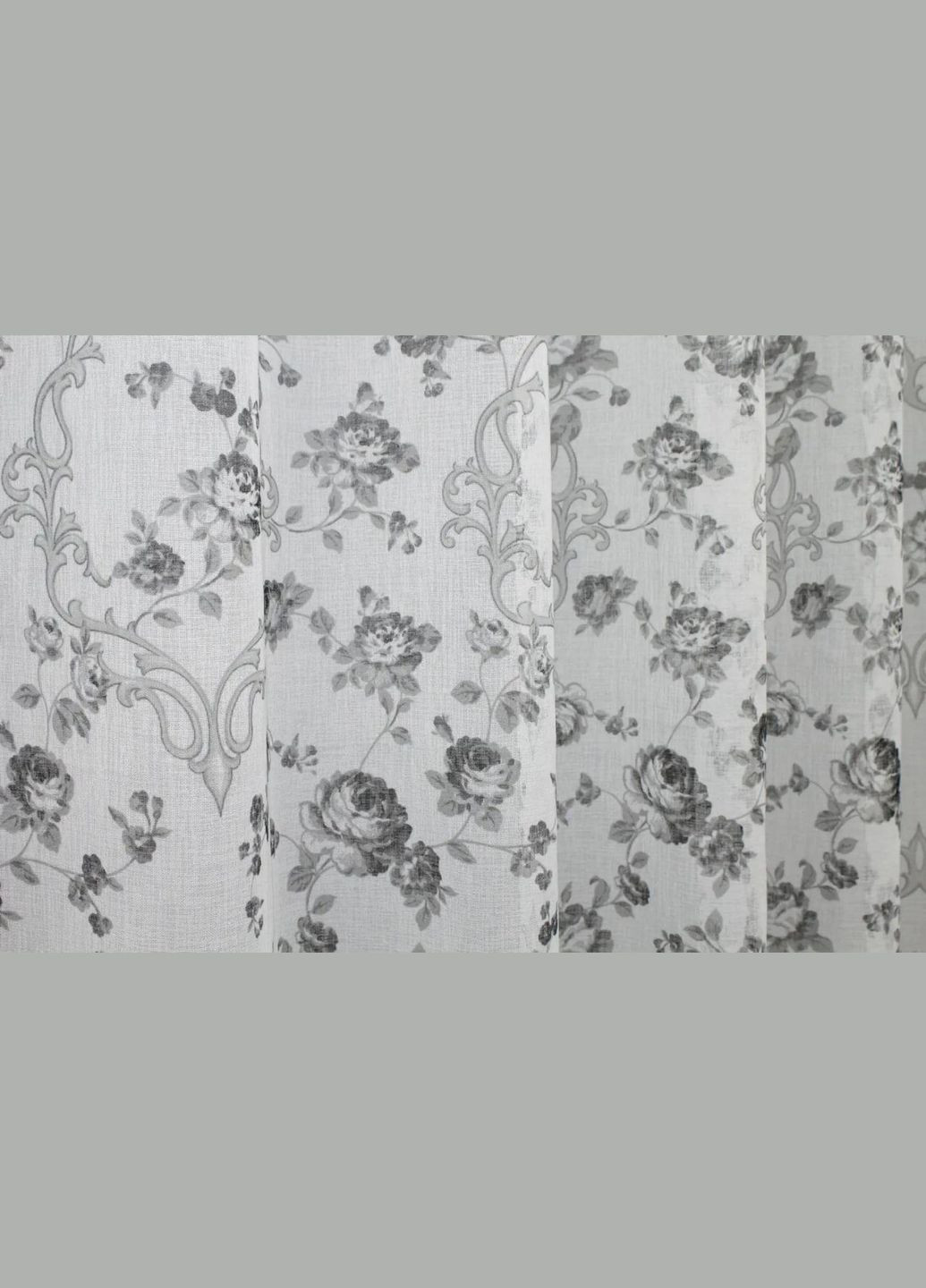 Тюль на тасьмі з утяжелювачем з батиста з принтом Рожевий 300x270 см (tul-415т-5-03) No Brand (306633744)