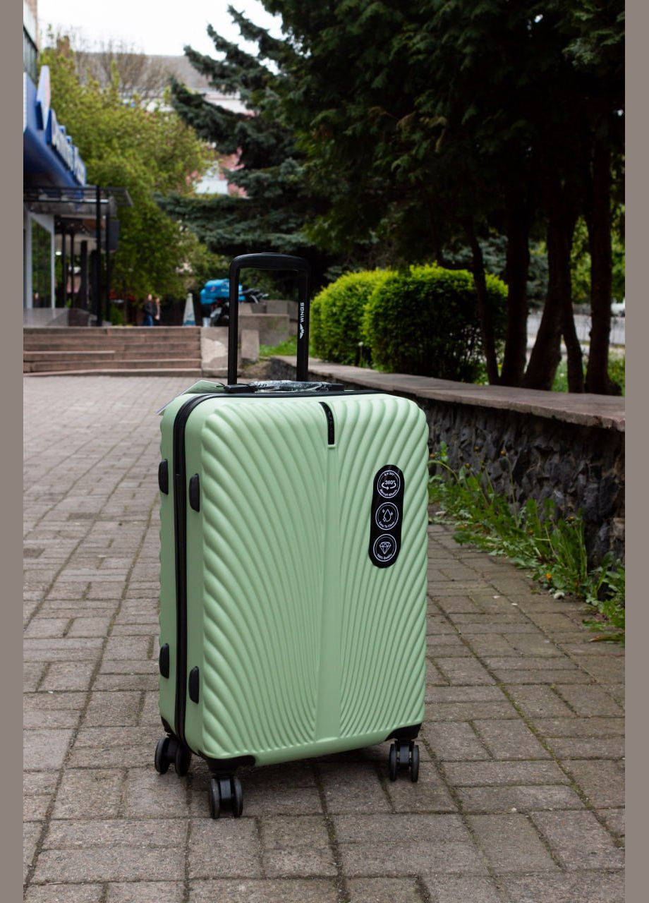 Валіза пластикова великий L, колір блакитний Wings 120 (324072223)