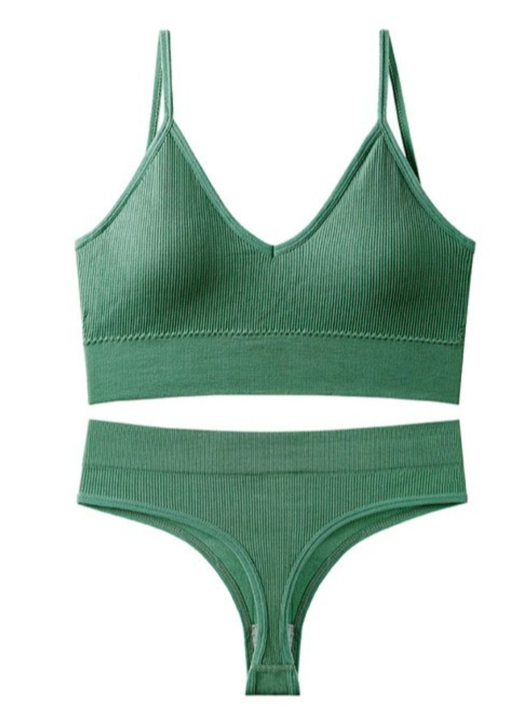 Зелений демісезонний еластичний комплект білизни в рубчик perfectly (973-46-48) Macarena