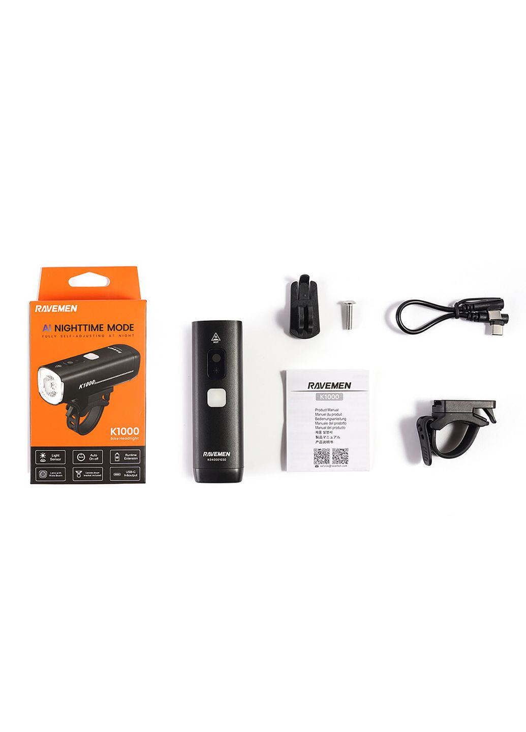 Велосипедная фара K1000 (1000 lm, 4000 mAh) с датчиками освещенности Ravemen (369647585)