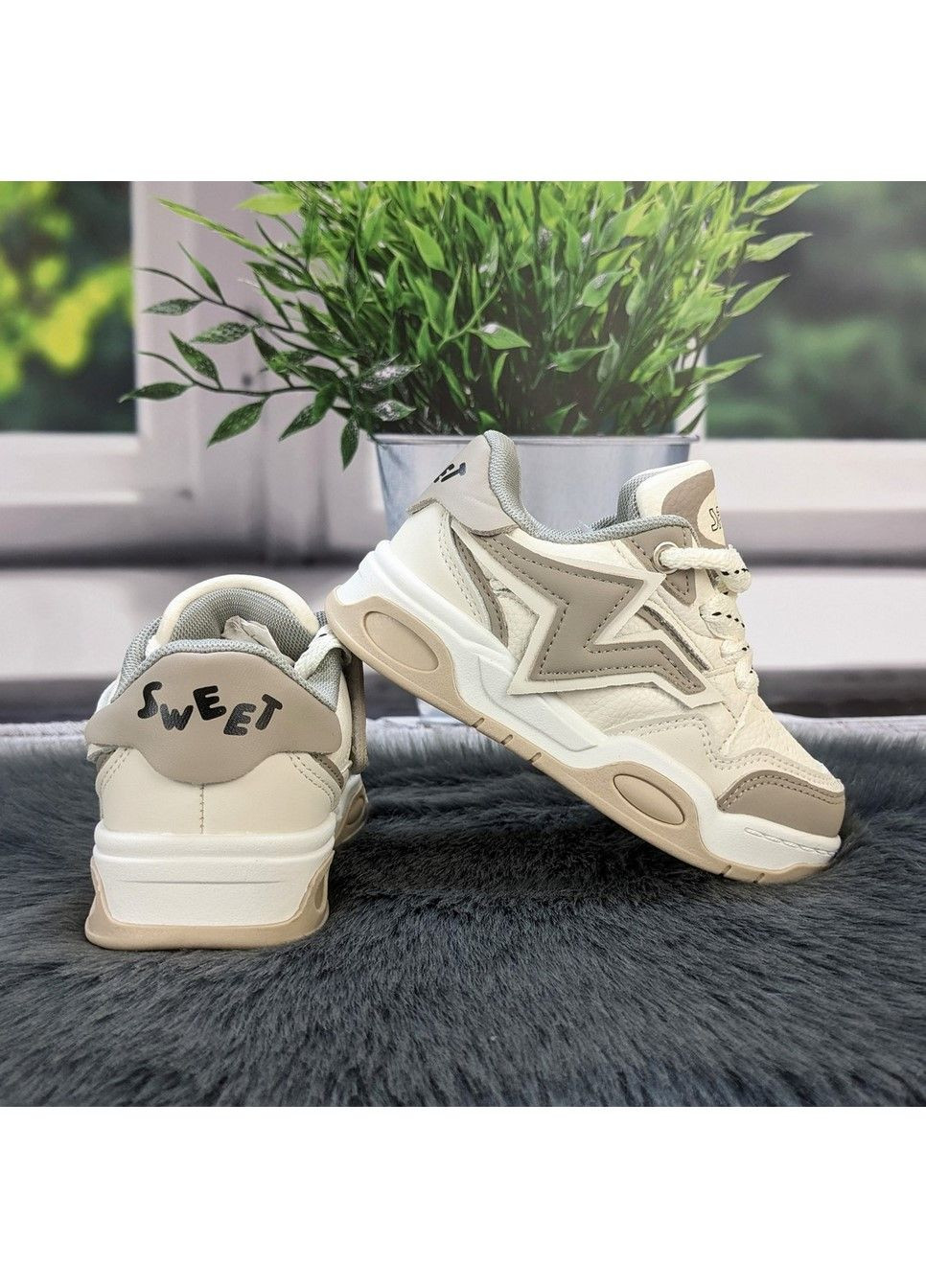 Бежевые демисезонные кроссовки детские для девочки Jong Golf