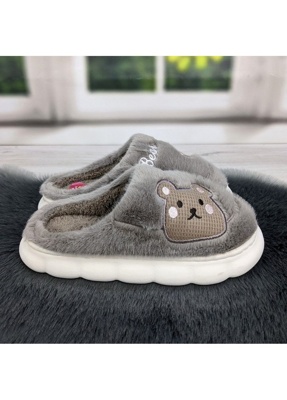 Бежевые тапочки домашние теплые женские или подростковые Fashion