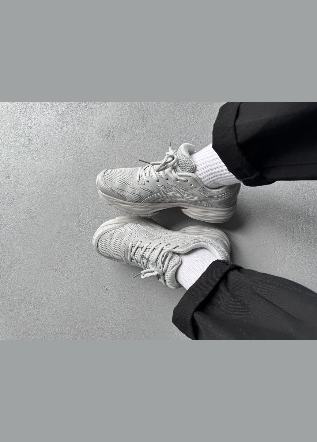 Светло-серые демисезонные кроссовки мужские asics gel-flux 4 light grey | асикс гель-флюкс 4 светло-серые No Brand