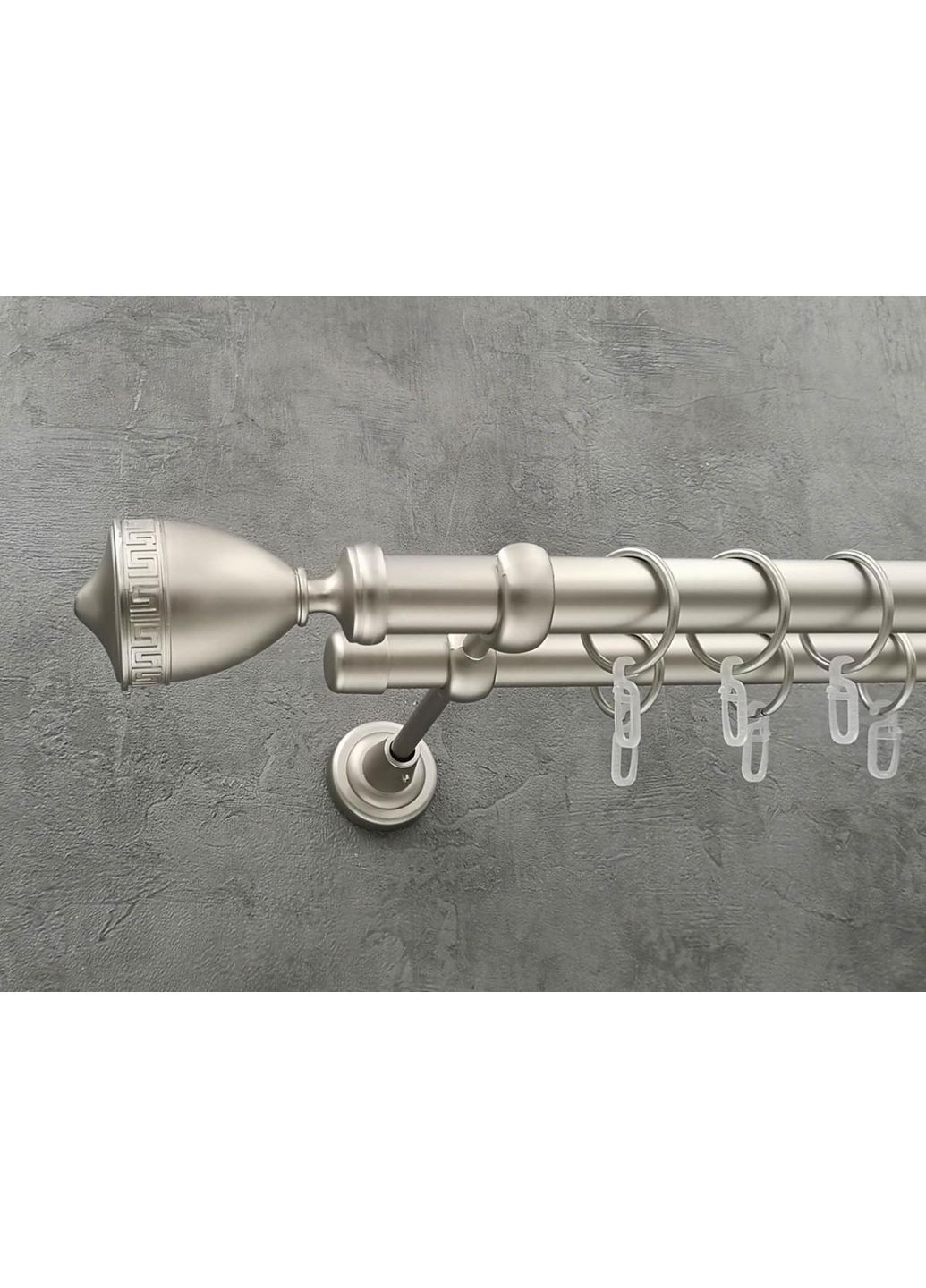 Карниз Афина гладкая штанга двойной открытый 25/19 мм 300 см Сатин Quadrum (352777983)