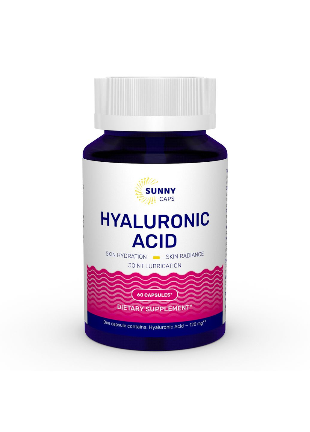 Гиалуроновая кислота, Hyaluronic Acid Powerful,, 120 мг, 60 капсул Sunny Caps (351384502)