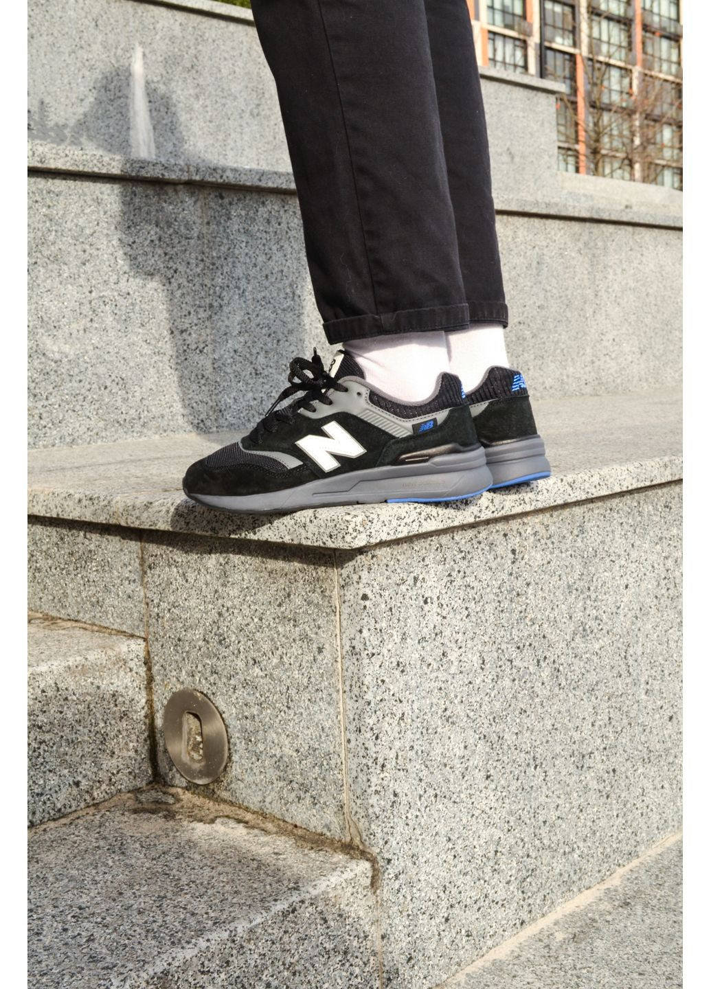 КРОСІВКИ ЖІНОЧІ NEW BALANCE 997 BLACK BLUE НЬЮ БЕЛАНС 997 No Brand чорні демісезони (367173426)