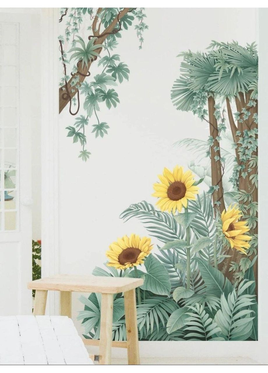 Виниловые наклейки Подсолнухи в лесу (лист 60 х 90 см) Б139-33 KSHH-AB No Brand (358901512)